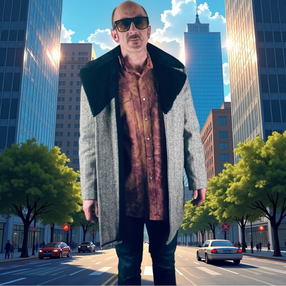 Campus Wool Tweed Blazer Coat with Faux Fur Collar – Men’s Size 40R - Picture 10 of 12